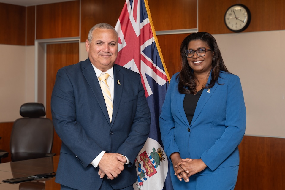 Deputy Governor Franz Manderson and Deputy Governor Designate Gloria McField-Nixon