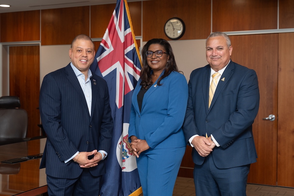 Premier Hon. Andre Ebanks with Deputy Governor Designate Gloria McField-Nixon and Deputy Governor Franz Manderson