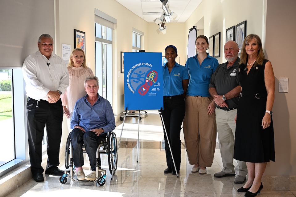 (left to right) DG Manderson with the 2026 beneficiaries' representatives Beverly Edington and Kim Lund, Breast Cancer Foundation; Dionne Moseley-Brown and Sophie Munden, Jasmine; Rod McDowall, Special Olympics Cayman Islands and DG's 5K Planning Committee Co-Chair Jennifer Ahearn. 